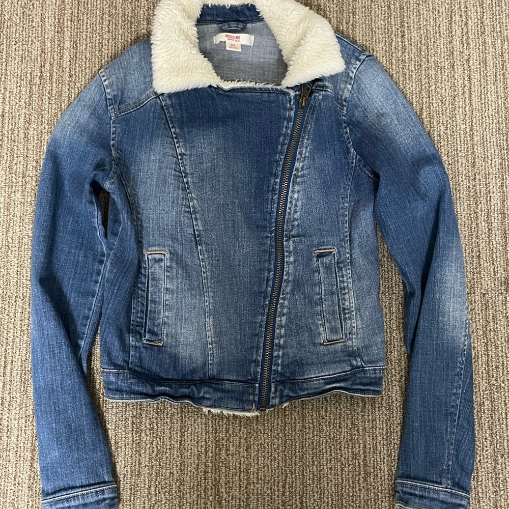 Mossimo denim fur lined jacket